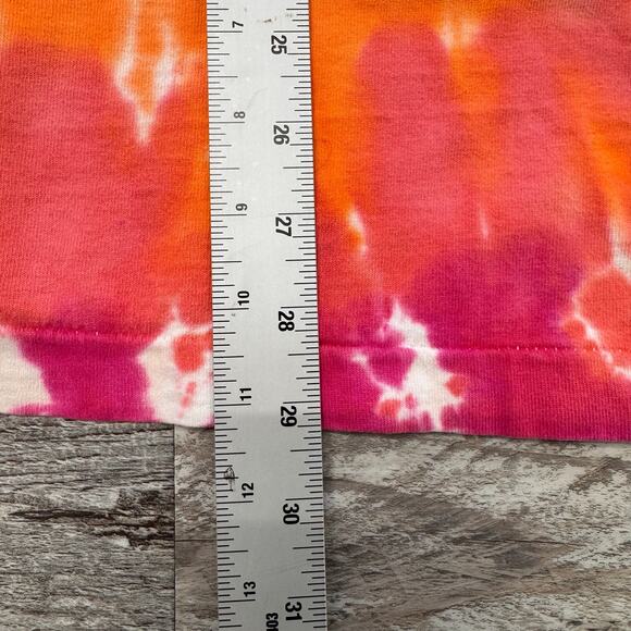 Vintage Fruit of The Loom Swirl Tie Dye Mens 2XL Rainbow Psychedelic T-Shirt 80s - Picture 4 of 7